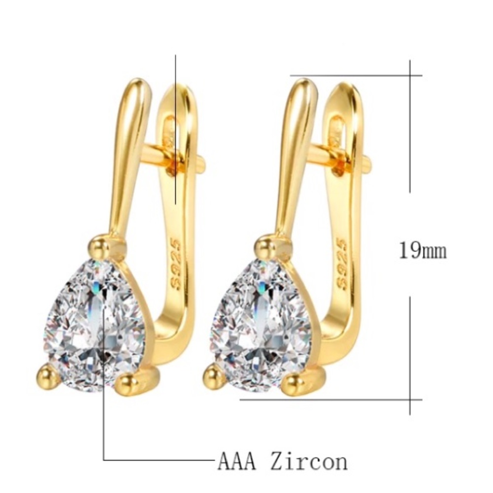 NWOT 18K yellow gold sterling silver earrings - Picture 4 of 4